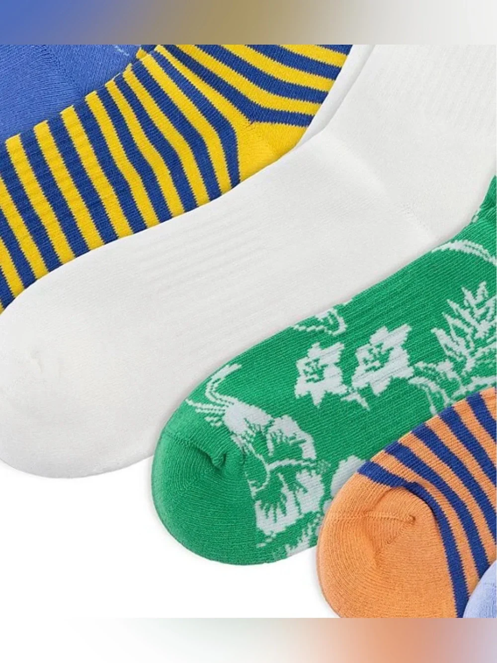 Polo Ralph Lauren VACATION BICYCLE BEAR 6-Pack Half Cushion Crew Socks sz 10-13